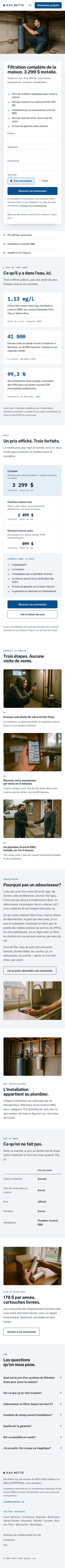 Eau Nette home page, phone